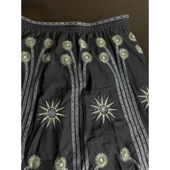 EMPORIO SIRENUSE Womens Size 46/US 10 Camille Navy Blue Embroidered Maxi Skirt - Picture 4 of 9